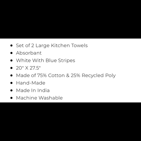 White with Blue Stripes Tea Towels - Picture 2 of 4